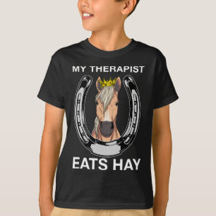 Mijn therapeut eet hooi in hippische liefhebbers t-shirt