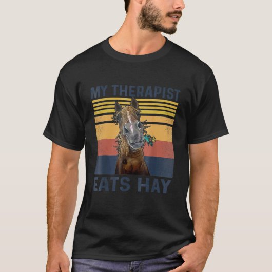 Mijn therapeut eet hooi Paard T-shirt (Voorkant)