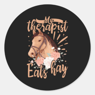 Mijn therapeut eet hooi paarden paarden ronde sticker