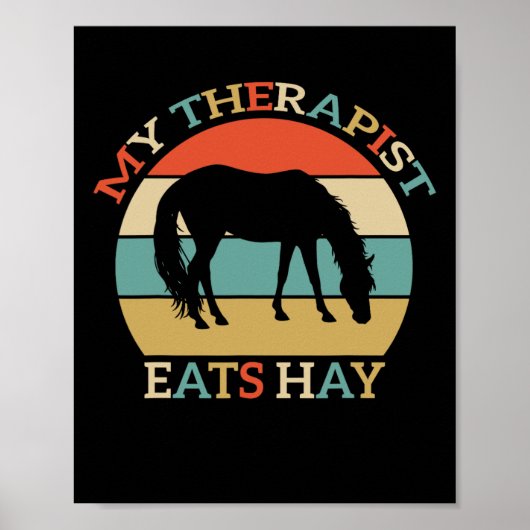 Mijn therapeut eet hooi  paardrijden Wom Poster (Voorkant)