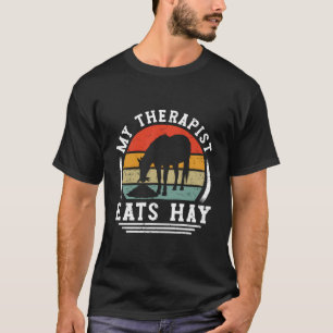 Mijn therapeut eet hooi Paardrijder Paarden T-shirt