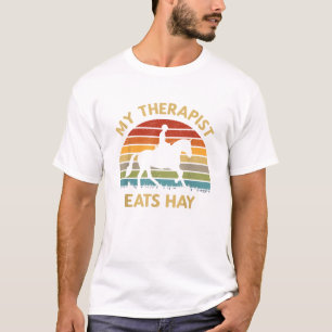 Mijn therapeut eet hooi retro paardenliefhebber pa t-shirt