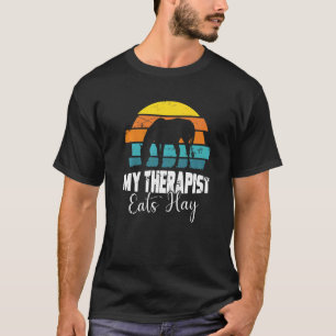 Mijn therapeut eet hooi voor paard Paard meisjes T-shirt