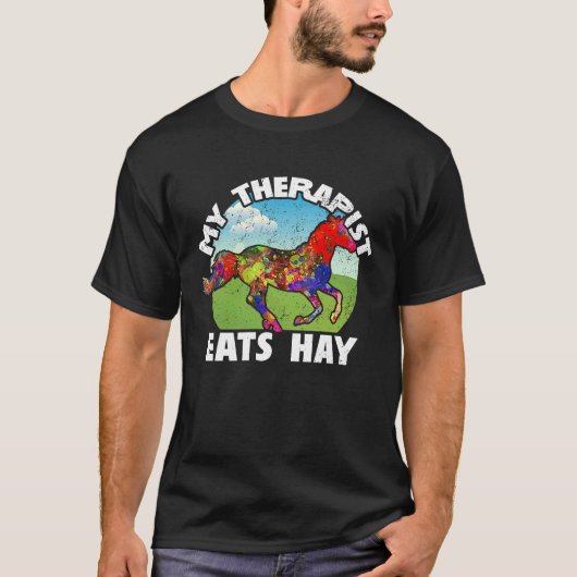 Mijn therapeut eet hooipaard t-shirt (Voorkant)