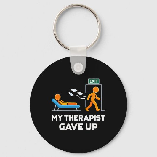 Mijn therapeut gaf het kantoor op Exit-stickfiguur Sleutelhanger (Voorkant)