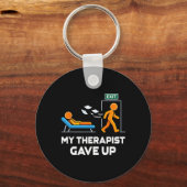 Mijn therapeut gaf het kantoor op Exit-stickfiguur Sleutelhanger (Voorkant)