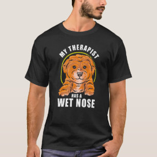 Mijn therapeut heeft een natte neus Cavapoo hond T-shirt