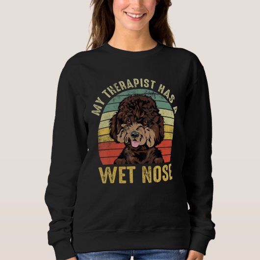 Mijn therapeut heeft een natte neus Cavapoo hond Trui (Voorkant)