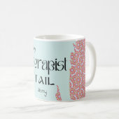 MIJN THERAPEUT HEEFT EEN STAART pastel roze blauwe Koffiemok (Voorkant rechts)