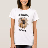 Mijn therapeut heeft poten Franse Bulldog foto T-shirt (Voorkant)