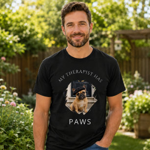 Mijn therapeut heeft poten Franse Bulldog foto zwa T-shirt