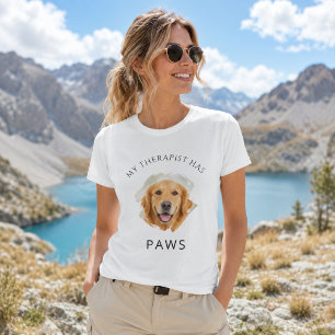 Mijn therapeut heeft poten Golden Retriver foto T-shirt