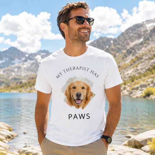 Mijn therapeut heeft poten Golden Retriver foto T-shirt