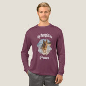 Mijn therapeut heeft poten hond foto bordeauxrood Tri-Blend shirt (Voorkant)