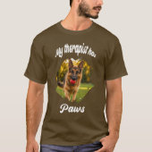 Mijn therapeut heeft poten hond foto bruin t-shirt (Voorkant)