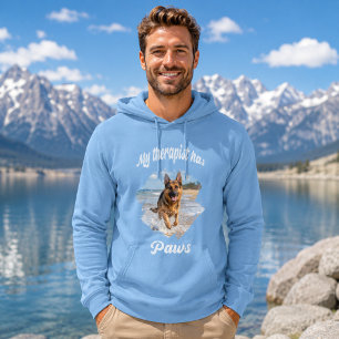 Mijn therapeut heeft poten hond foto citaat grap b hoodie