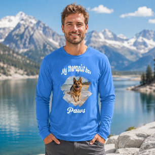 Mijn therapeut heeft poten hond foto koningsblauw Tri-Blend shirt