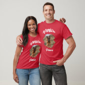 Mijn therapeut heeft poten hond foto rood t-shirt (Unisex)