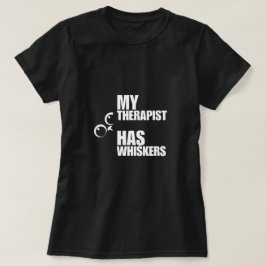 Mijn therapeut heeft snorharen kat humor t-shirt