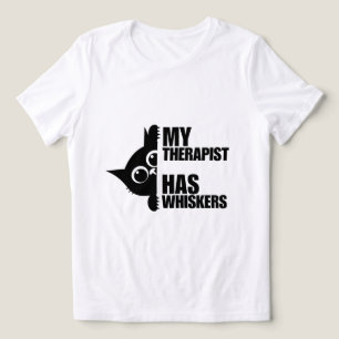 Mijn therapeut heeft snorharen Kat Humor Tri-Blend Shirt
