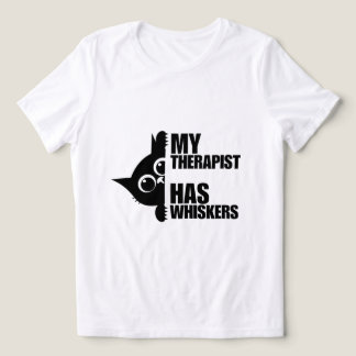 Mijn therapeut heeft snorharen Kat Humor Tri-Blend Shirt
