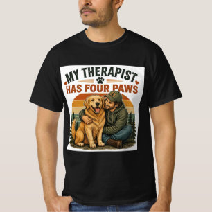 Mijn therapeut heeft vier poten Gouden Retriever H T-shirt