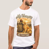 Mijn therapeut heeft vier poten hondenliefhebber s t-shirt (Voorkant)