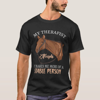 Mijn therapeut hinnikt Paardrijder Equitatie Boerd T-shirt
