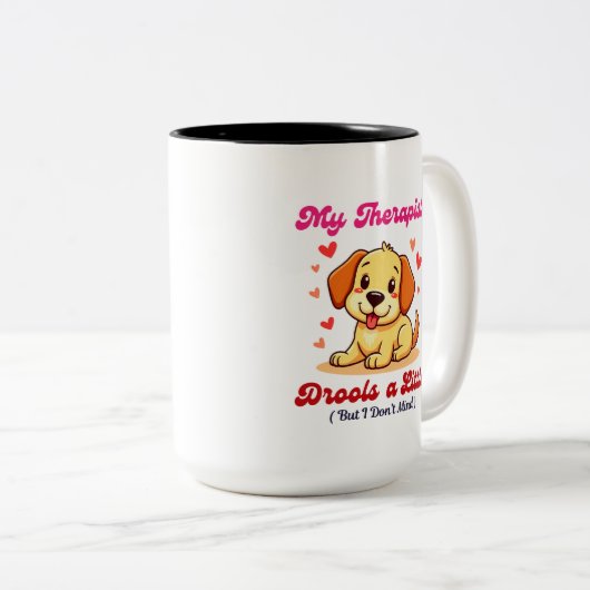 Mijn therapeut kwijlt een beetje tweekleurige koffiemok (Voorkant rechts)