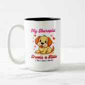 Mijn therapeut kwijlt een beetje tweekleurige koffiemok (Links)