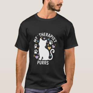 Mijn therapeut Spint Funny Cat Lover Vrouwen manne T-shirt