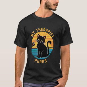 Mijn therapeut spint Grappige kattenliefhebber zeg T-shirt