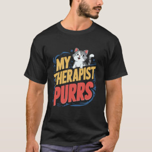 Mijn therapeut spint Grappige kattenliefhebber zeg T-shirt