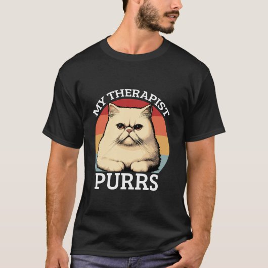 Mijn therapeut Spint Schattigee kat T-shirt (Voorkant)