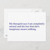 Mijn therapeut zegt: briefkaart (Voorkant / Achterkant)