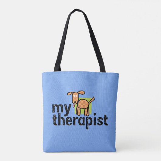 Mijn therapist All-Over-Print Canvas tas (Achterkant)