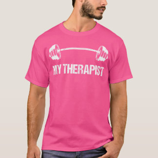 Mijn Therapist (Barbell) Funny Workout Weight Lift T-shirt