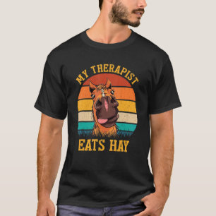 Mijn Therapist eet een hay Horse Retro T-shirt