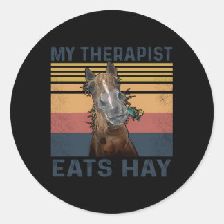 Mijn Therapist eet hay Horse Ronde Sticker