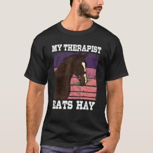 Mijn Therapist eet Hay Horseback Rood T-shirt
