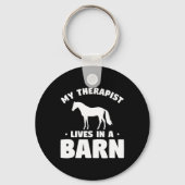 Mijn therapist leeft in een rubberen horsback-weer sleutelhanger (Voorkant)