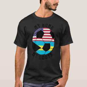 Mijn thuis in mijn broek de bahamas-vlag-voetbal t-shirt