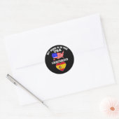 Mijn thuis is in de VS mijn hart is in Spanje Ronde Sticker (Envelop)