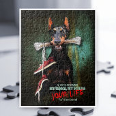 Mijn thuis, je leven: Doberman Dog w. Bone - Funny Legpuzzel