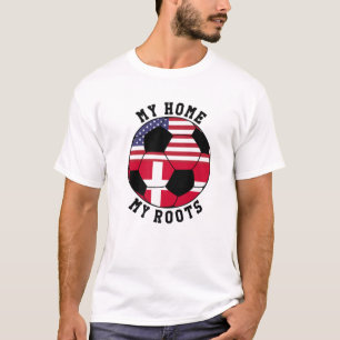 Mijn thuis Mijn ouders Denemarken Vlag Voetbal T-shirt