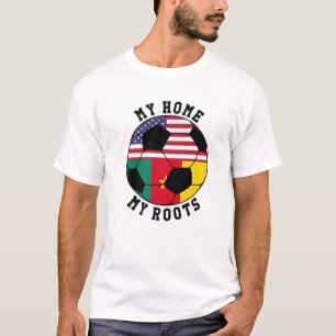 Mijn thuis Mijn ouders Kameroen Vlag Voetbal T-shirt