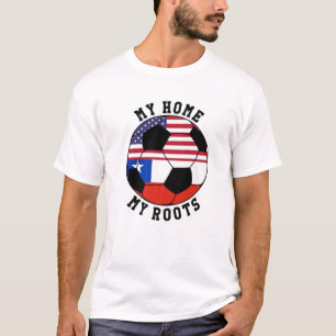 Mijn Thuis Mijn Wortels Chili Vlag Voetbal T-shirt