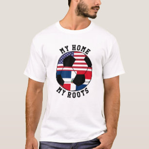 Mijn Thuis Mijn Wortels De Vlag van de Dominicaans T-shirt
