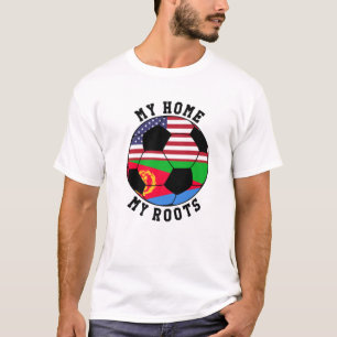 Mijn Thuis Mijn Wortels Eritrea Vlag Voetbal T-shirt