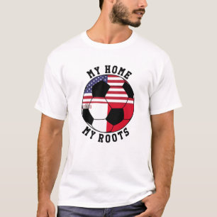Mijn Thuis Mijn Wortels Malta Vlag Voetbal T-shirt